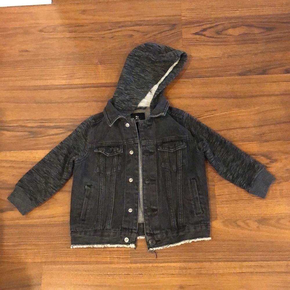 Art Class 2T denim Jacket with hood black